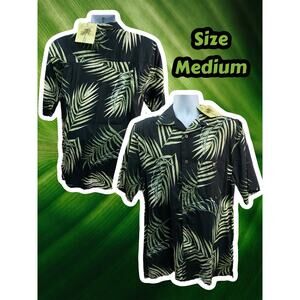 NWT Mens Joe Marlin Hawaiian Shirt Medium M Palm Leaves Aloha Short Sleeve